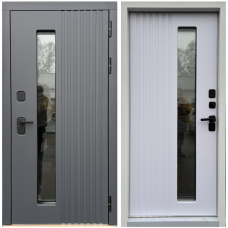 Дверь с терморазрывом входная для дома Север 2 окно эмаль 7024