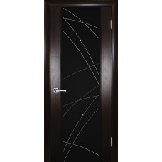 Страто 02 Черный дуб тонированный, ст.черный триплекс гравировка Роса 600*2000 прав.