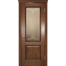 Фрейм 02 Дуб, багет тиснение патина шоколад, ст.витраж контурный золотой №3 бронза 900*2000