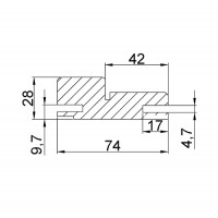 Коробка прямая МДФ ТЕХНО nanotex, грей 74*28*2070, телескоп с уплотнителем
