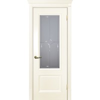 Smalta-07 ДО 800*2000 Ral1013 Слоновая кость, ст.матовое с гравировкой Л