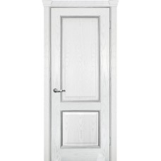 Фрейм 02 Ясень айсберг, багет тиснение патина серебро, глухое 800*2000