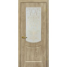 Сиена-3 шале PVC дуб песочный ДО 2000х800 стекло сатинат, контурный полимер золото