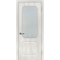 Сиена-4 шале PVC дуб жемчужный ДО 2000х600 стекло сатинат, контурный полимер серебро