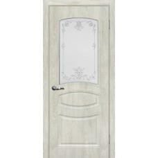 Сиена-5 шале PVC дуб седой ДО 2000х600 стекло сатинат, контурный полимер серебро