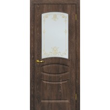 Сиена-5 шале PVC дуб корица ДО 2000х900 стекло сатинат, контурный полимер золото