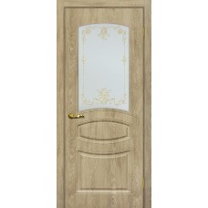 Сиена-5 шале PVC дуб песочный ДО 2000х800 стекло сатинат, контурный полимер золото