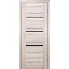 PSK-1 nanotex, ривьера крен-экрю 700*2000 стекло черный лакобель