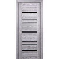 PSK-3 nanotex, ривьера грей 550*1900 стекло Черный лакобель