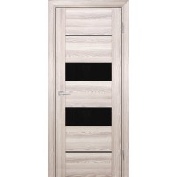 PSK-6 nanotex, ривьера крен-экрю 700*2000 стекло Черный лакобель