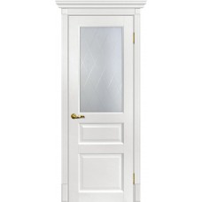 Тоскана-2 nanotex пломбир ДО 2000х600 стекло сатинат, контурный полимер рисунок Ромб