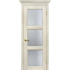 Тоскана-4 nanotex бьянко ДО 2000х900 стекло сатинат, контурный полимер рисунок Ромб