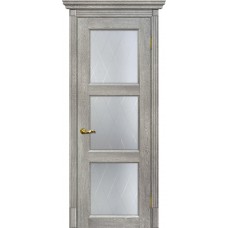 Тоскана-4 nanotex чиаро гриджио ДО 2000х700 стекло сатинат, контурный полимер рисунок Ромб