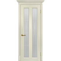 Тоскана-5 nanotex ваниль ДО2000х600 стекло сатинат, контурный полимер рисунок Решетка