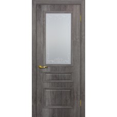 Верона-2 PVC дуб тофино ДО2000х800 стекло сатинат, контурный полимер бесцветный