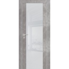 PХ-7 РР серый бетон, 600*2000 стекло лунный лакобель врезка под петли и замок AGB