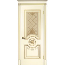 Smalta-18 ДО 900*2000 Ral1013 Слоновая кость, патина золото, шелкотрафаретная печать ИД