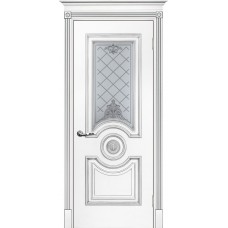 Smalta-18 ДО 900*2000 Ral9003 Белый, патина серебро, шелкотрафаретная печать ИД