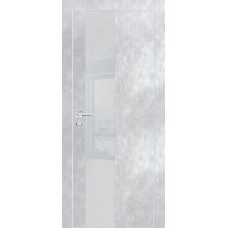 PХ-6 РР серый бетон, 800*2000 стекло лунный лакобель врезка под петли и замок AGB кромка с 4 ст