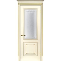 Smalta-14 ДО 800*2000 Ral 1013 Слоновая кость, патина золото, шелкотрафаретная печать ИД