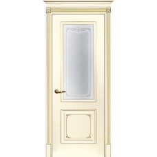 Smalta-14 ДО 900*2000 Ral 1013 Слоновая кость, патина золото, шелкотрафаретная печать ИД