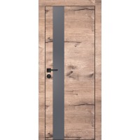 PX-10 PP дуб пацифик, 900*2000 серый мателак врезка под петли и замок AGB черная кромка с 4-х ст