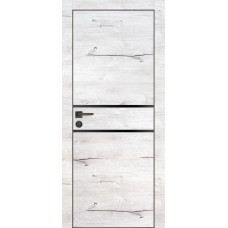 PX-18 PP дуб арктик, 600*1900 черный мателак врезка под петли и замок AGB черная кромка с 4-х ст