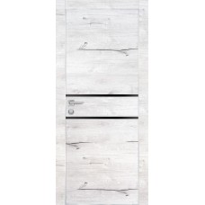 PX-18 PP дуб арктик, 800*2000 черный мателак врезка под петли и замок AGB Al-кромка с 4-х ст