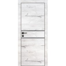 PX-18 PP дуб арктик, 900*2000 серый мателак врезка под петли и замок AGB черная кромка с 4-х ст.