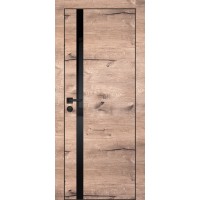 PX-8 PP дуб пацифик, 700*2000 черный мателак врезка под петли и замок AGB черная кромка с 4-х ст.