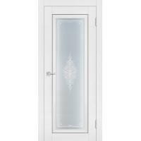 PST-25 Soft-touch, белый ясень ДО900*2000 ст. сатинат закаленное, Кристалайз