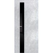 PX-10 PP серый бетон, 600*2000 черный лакобель врезка под петли и замок AGB Al-кромка с 4-х сторон