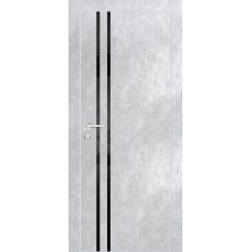 PX-11 PP серый бетон, 600*2000 стекло черный лакобель врезка под петли и замок AGB AL-кромка с 4-ст