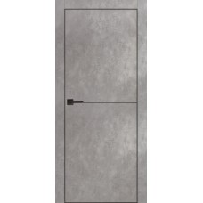 PX-19 PP серый бетон, 700*2000 черный молдинг 5мм врезка под петли и замок AGB черная кромка с 4-