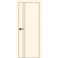 PX-20 PP магнолия, 800*2000 черный молдинг врезка под петли и замок AGB черная кромка с 4-х стор