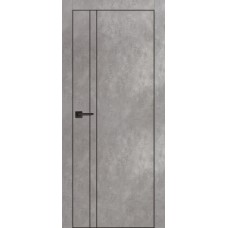 PX-20 PP серый бетон, 550*1900 черный молдинг врезка под петли и замок AGB черная кромка с 4-х с