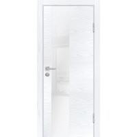 P-6 NEW PP дуб скай белый, 800*2000 стекло белоснежный лакобель