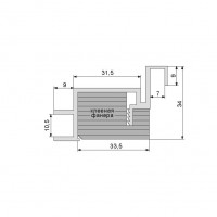 Коробка REVERS Черная-Invisible h-2450 (к пол.h-2300-2350) врезка под 3 петли Krona /ком.2,5 шт/ ЛЕВ