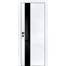 PX-10 PP дуб скай белый, 800*2000 черный лакобель врезка под петли и замок AGB Черная кромка с 4-х