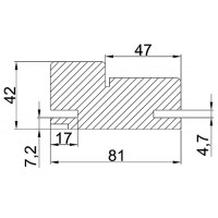 Коробка прямая МДФ РХ дуб скай белый 81*42*2150, телескоп с упл./комп 2,5шт/