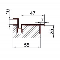 Коробка AL-Invisible Хром NEW h-2250 (к пол.h-2100-2150) врезка под 2 петли KronaK /ком.2,5 шт/ ПР