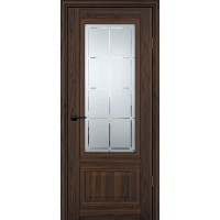 PSC-37 Classic nanotex дуб темный ДО2000х600 стекло сатинат худ.гравировка