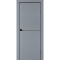 P-19 NEW PET, серый матовый 700*2000, черный молдинг РЕТ ABS черная кромка с 4-х ст., врезка