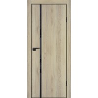 P-22 NEW nanotex, дуб молочный 550*1900, стекло черный лакобель, ABS черная кромка с 4-х ст.