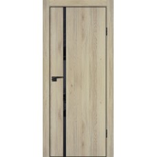 P-22 NEW nanotex, дуб молочный 800*2000, стекло черный лакобель, ABS черная кромка с 4-х ст.