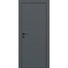 PX-1 PET графит матовый, 400*2000 врезка под петли AGB и замок  черн.кр. с 4-х ст