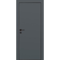 PX-1 PET графит матовый, 700*2000 врезка под петли AGB и замок  черн.кр. с 4-х ст
