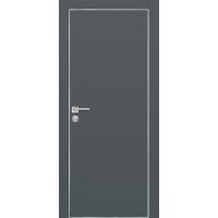 PX-1 PET графит матовый, 800*2000 врезка под петли AGB и замок  Al-кр. с 4-х ст