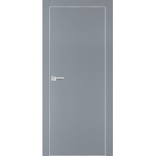 PX-1 PET серый матовый, 400*2000 врезка под петли AGB и замок  Al-кр. с 4-х ст