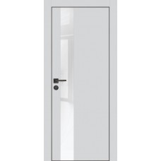 PX-10 PET агат матовый, 600*1900 белоснежный лакоб. врезка под петли AGB и замок , черная кр. с 4-х